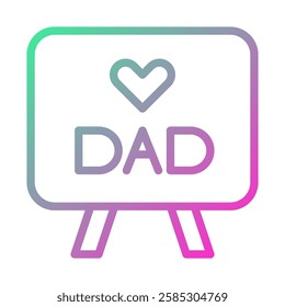 Stylized Father's Day Sign with Heart Symbol