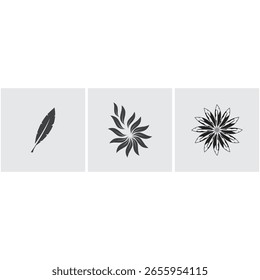 Stylized Feathers logo vector and symbol