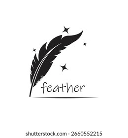 Stylized Feathers logo vector and symbol