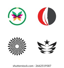 Logotipo e símbolo de penas estilizadas