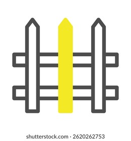 A stylized fence with gray and yellow tones, emphasizing protection and boundaries. Ideal for concepts related to safety, security, and clear demarcation.