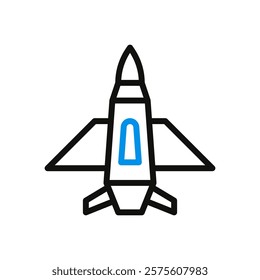 Stylized Fighter Jet Icon Graphic Element