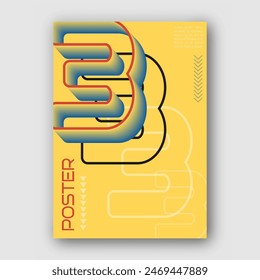 Figura estilizada 3. Plantilla para póster, cartelera, portada, decoración de interiores. La idea del diseño creativo
