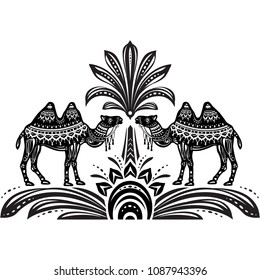 Stylized figures of decorative Camels