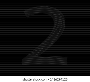 
stylized figures. space distortion effect. optical illusions. number two