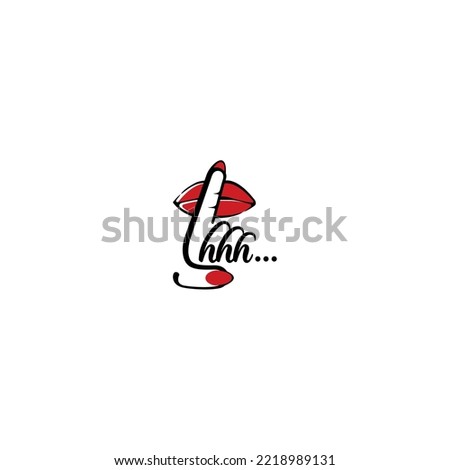 Stylized finger over lips silence and secrecy illustration