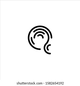Stylized fingerprint logo vector illustration isolated on white background.