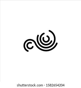 Stylized fingerprint logo vector illustration isolated on white background.