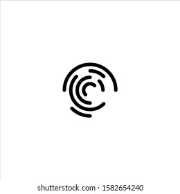 Stylized fingerprint logo vector illustration isolated on white background.