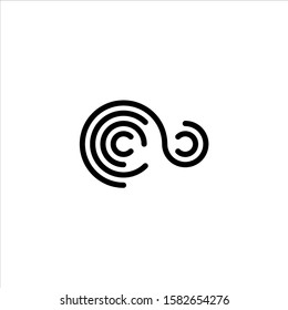Stylized fingerprint logo vector illustration isolated on white background.