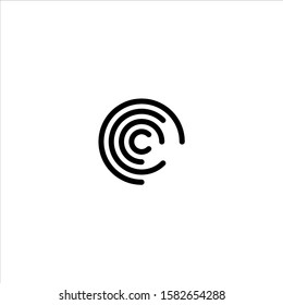 Stylized fingerprint logo vector illustration isolated on white background.