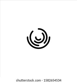 Stylized fingerprint logo vector illustration isolated on white background.