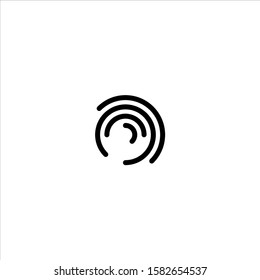 Stylized fingerprint logo vector illustration isolated on white background.