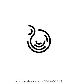 Stylized fingerprint logo vector illustration isolated on white background.