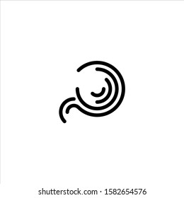 Stylized fingerprint logo vector illustration isolated on white background.