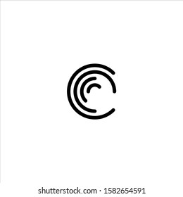 Stylized fingerprint logo vector illustration isolated on white background.