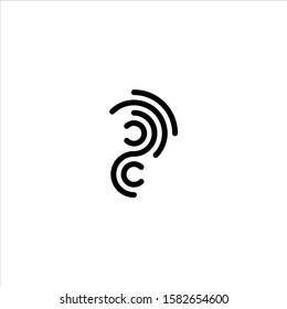 Stylized fingerprint logo vector illustration isolated on white background.