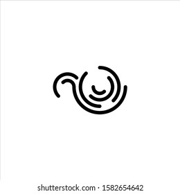 Stylized fingerprint logo vector illustration isolated on white background.
