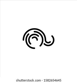 Stylized fingerprint logo vector illustration isolated on white background.