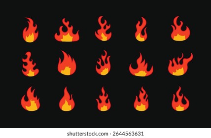 Stylized Fire Flame Graphic Pack