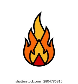 Stylized fire flame vector illustration with abstract illustration firepower combustion stylized isolated
