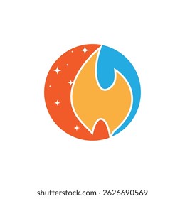 Stylized Fire logo vector and symbol