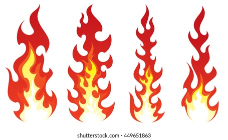 Stylized fire on white background
