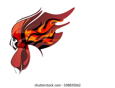 Stylized fire rooster. 
