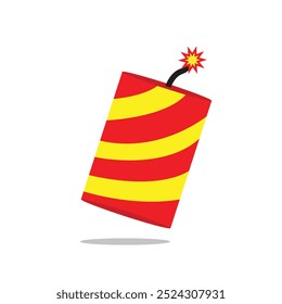 Stylized Fireworks and Firecrackers vector illustration. suitable for creating a festive and festival atmosphere