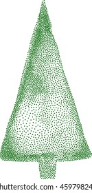 Stylized fir-tree, vector dotted design element.