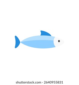 A stylized fish icon with defined scales and tail fins, representing general marine fauna in a flat design style. Suitable for sea life patterns, marine icons, or ocean-themed graphics.