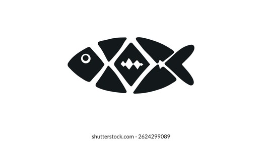 stylized fish icon , vector illustration
