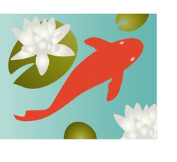 Stylized Fish In Pond Vector