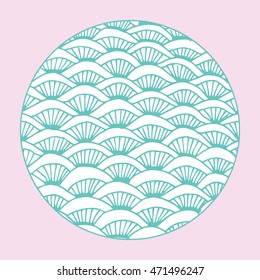 Stylized fish scales. Abstract background. Waves. Marine background. Doodle. Texture.