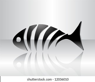 Stylized fish skeleton