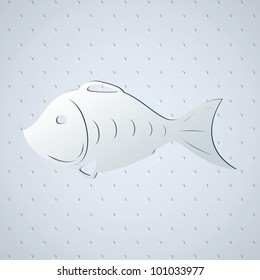 Stylized fish skeleton. Business icon