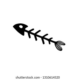 Stylized fish skeleton. Emblem of a fish restaurant. Sea food.