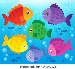 Stylized fishes theme image 3 - eps10 vector illustration.