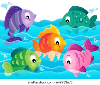 Stylized fishes theme image 5 - eps10 vector illustration.