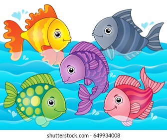 Stylized fishes theme image 7 - eps10 vector illustration.