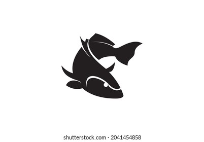 Stylized Fishing Logo Design Vector