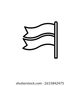 Stylized flag icon with flowing banners vector isolated illustration
