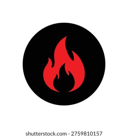 Stylized flame icon depicted as bold fire emblem
