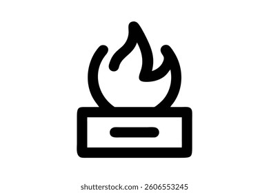 "Stylized Flame Icon Modern Heat Representation