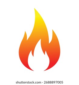 Icono de llama estilizado con degradado naranja y amarillo