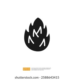 Stylized Flame Icon Representing Fire With Sharp Edges And Bold Silhouette And Dynamic Form. And A Symbolic Image Illustrative Of Fire And Energy With A Sharp Abstract Design