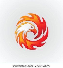 Stylized flame icon with swirling patterns in shades of orange and red