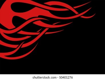 Stylized flame on a black background