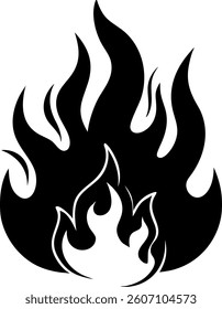 Stylized Flame Sticker Vector – High-Quality Graphic