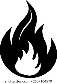 Stylized Flame Sticker Vector – High-Quality Graphic